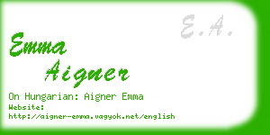 emma aigner business card